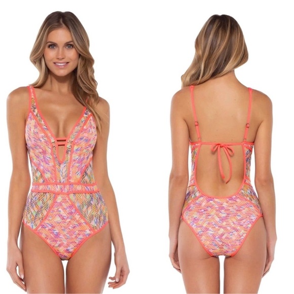 BECCA Other - BECCA Multicolor Pink Orange Patterned One-Piece Swimsuit